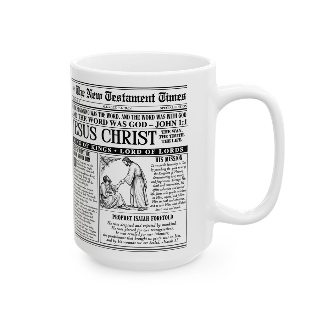 Jesus Christ Newspaper Mug | 15 oz Christian Coffee Cup