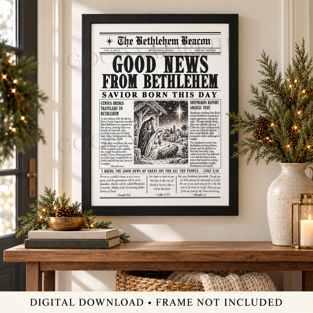 Good News from Bethlehem | Printable Christmas Wall Art
