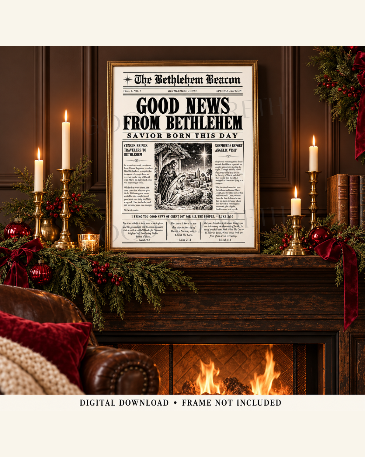 Good News from Bethlehem | Printable Christmas Wall Art