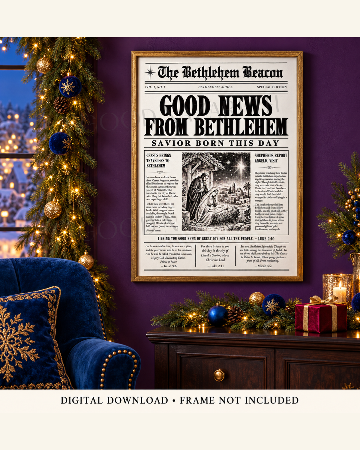 Good News from Bethlehem | Printable Christmas Wall Art