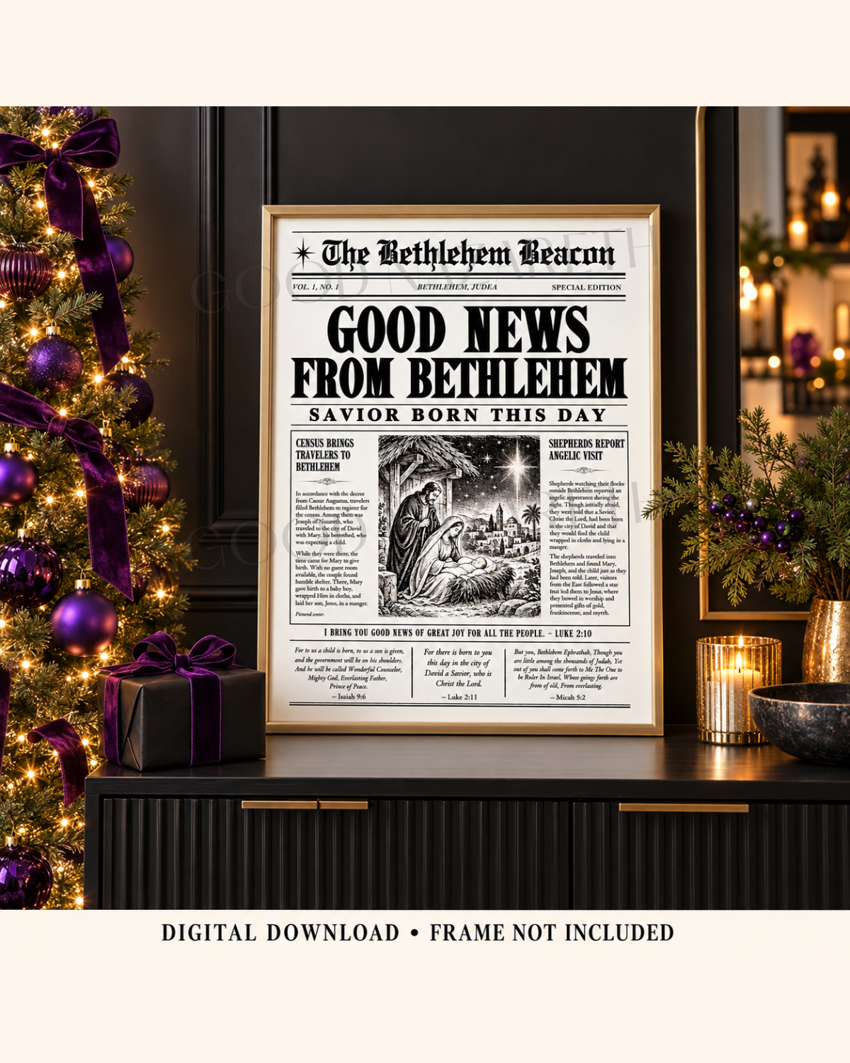 Good News from Bethlehem | Printable Christmas Wall Art