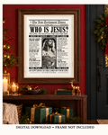 Who Is Jesus? Printable Christian Wall Art | Vintage Newspaper Print | Design A